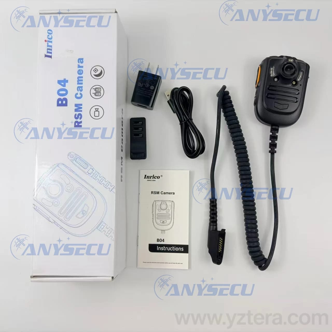 Inrico B04 Walkie Talkie Body Camera 5MP IR Night Vision PTT Speaker Mic 2000mAh Mini Portable for Two Way Radio Security Patrol