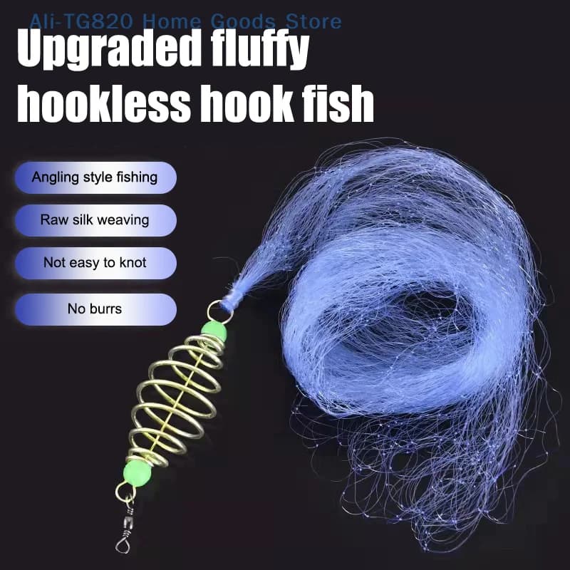 [TG820] Reti da Pesca con Perline Luminose, Reti per Pesci di Mare, Attrezzatura da Pesca, Rete a Gancio in Rame per Alimentazione Pesci, Strumento da Pesca