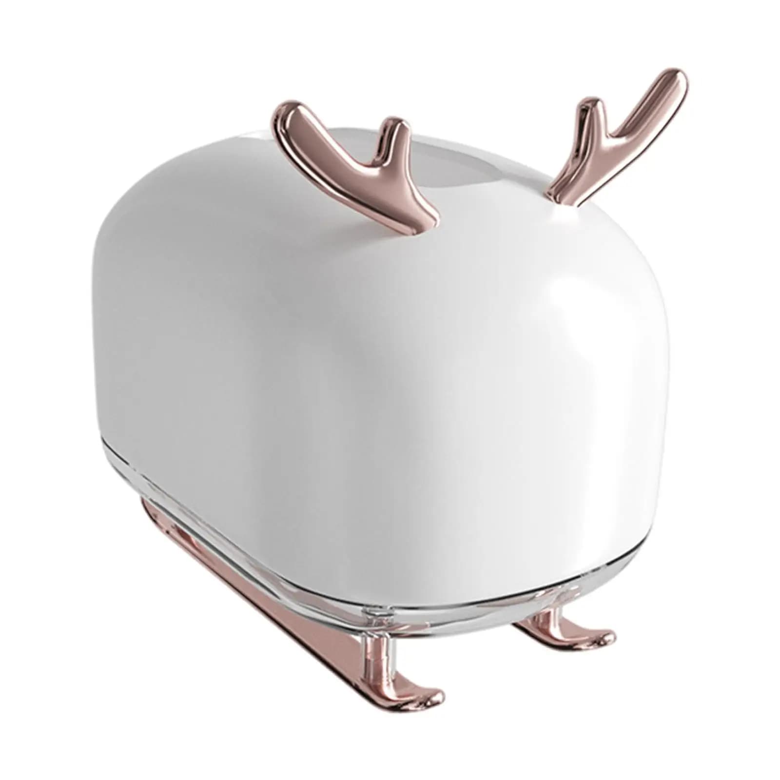 Tissue Box, Plastic Decoration Deer Model Paper Towel Holder Storage Dryer Sheet Dispenser for Desk Toilet