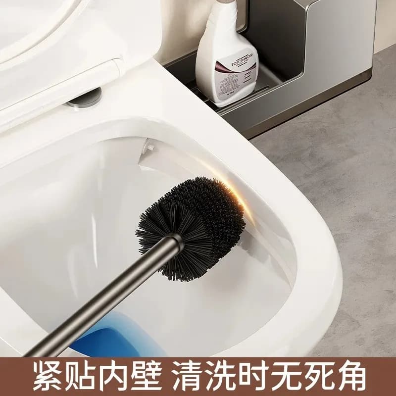 Spazzola per WC con spazzola per fessure, per bagno, senza angoli morti, da appendere a parete senza foratura, per la pulizia del WC
