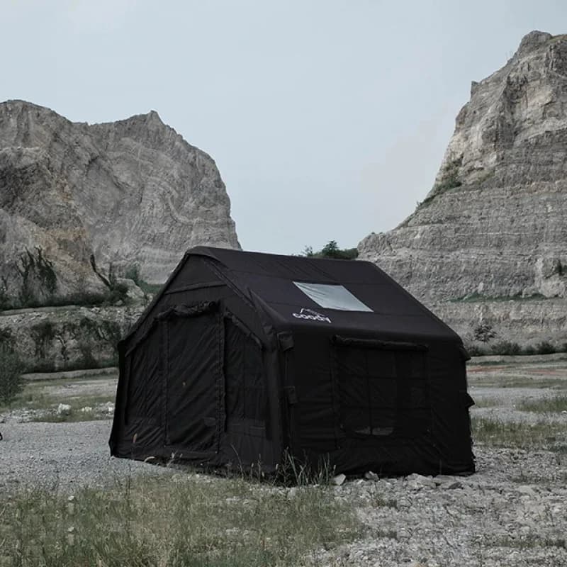 Tenda Gonfiabile Nera per Glamping e Campeggio all'Aperto in Vendita