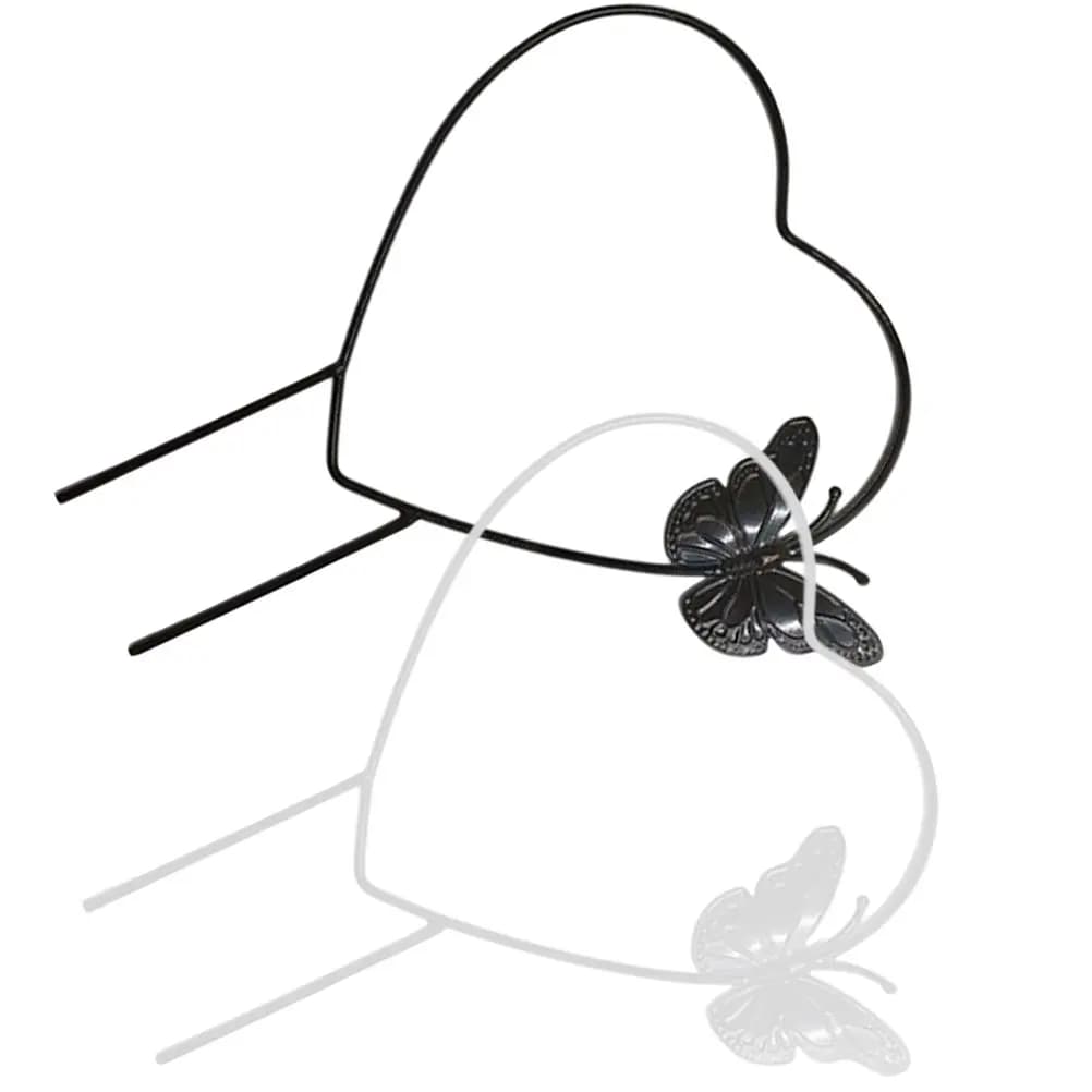 2 Pezzi Supporto per Piante Rampicanti in Ferro Premium, Design a Cuore, Superficie Liscia e Lucida, Protezione da Vento e Pioggia per Viti, Orchidee e Piante in Vaso