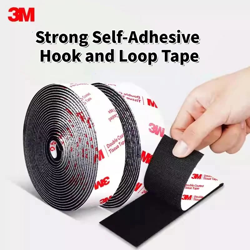 Nastro ad anello con gancio autorizzato 3M autoadesivo resistente per tende/pantine | Nastro di fissaggio biadesivo Super Strong Bond