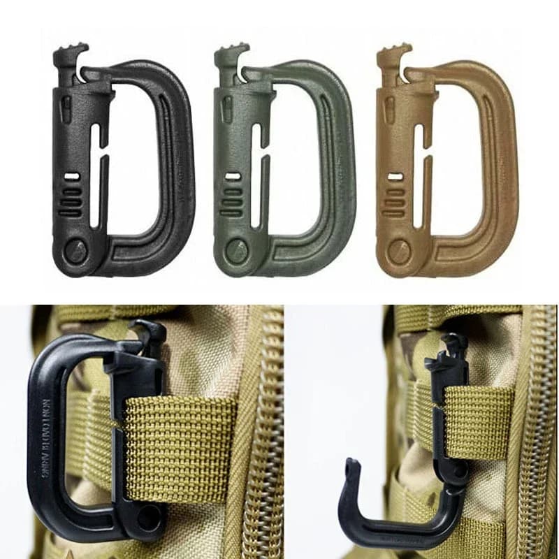 5 pz Plastica D-Ring Tattico Moschettone Grimlock Blocco Gancio Duro Fibbia Clip Per Molle Tessitura Accessori Zaino/Borsa/Borsa/Cintura