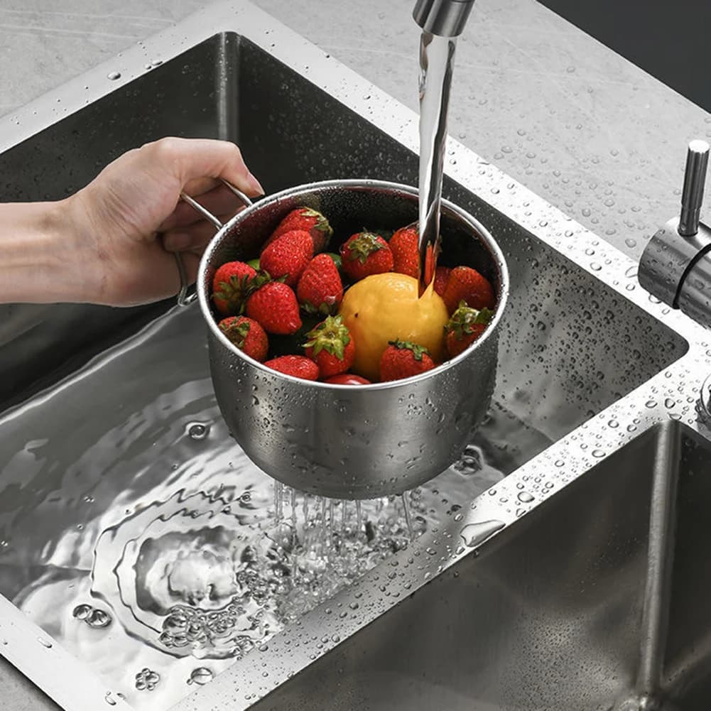 Hanging Stainless Steel Sink Kitchen Waste Filter Kitchen Vegetable Basin Kitchen Dish Drain Basket
