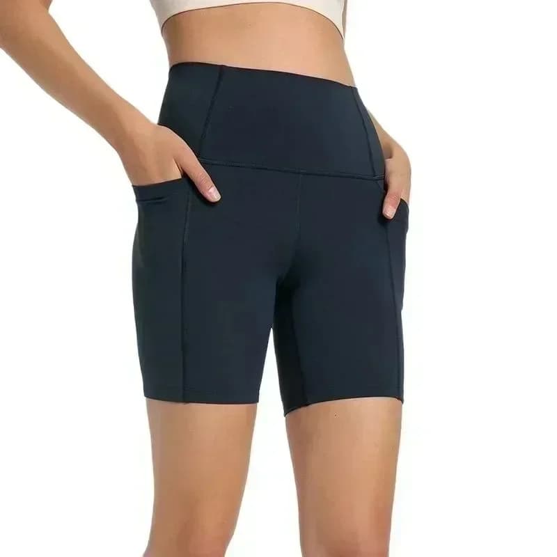 Women's Lemon Sports Shorts, Without Sewings, for Yoga, Running and Cycling, Breathable, High Waist, for Exercise and Gym
