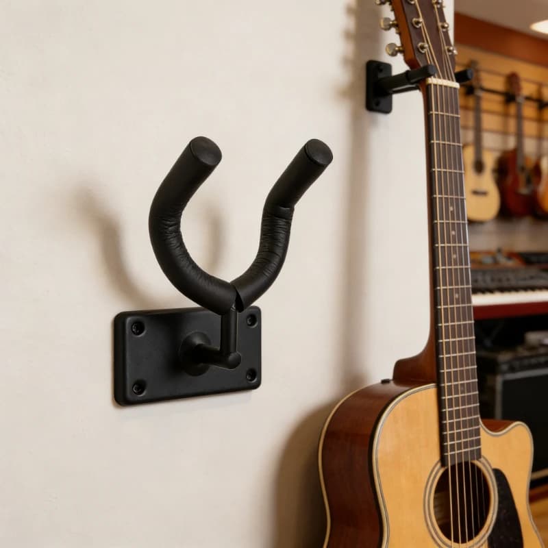 Gancio da parete per chitarra, erhu, ukulele, pipa, violino, supporto da parete con base quadrata, accessori per strumenti musicali da interno.