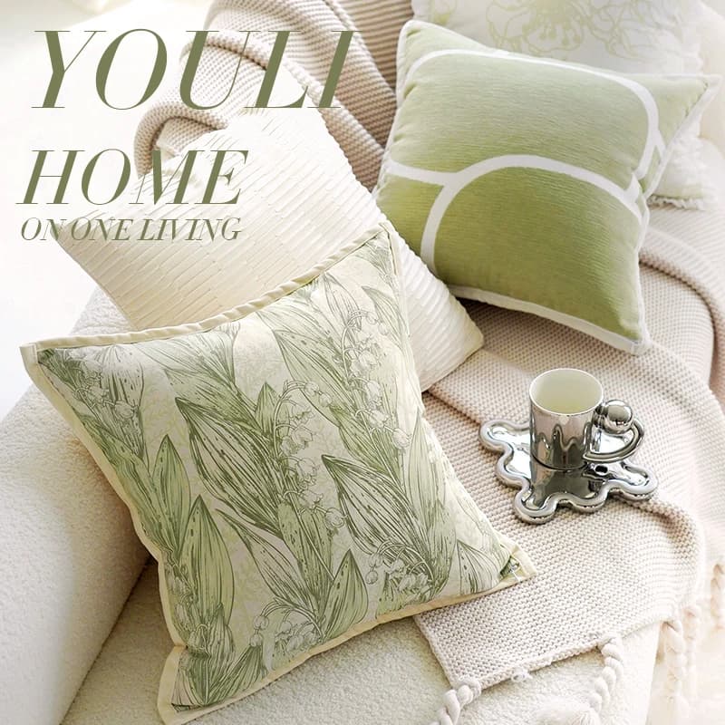 Fodera per cuscino floreale verde, per divano, schienale, finestra, cuscino decorativo per la casa, testiera letto stile country