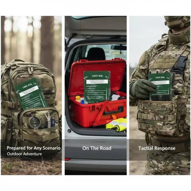 Safety Survival Emergency Trauma Sticker Chest Seal Vented First Aid Patch Outdoor Tool