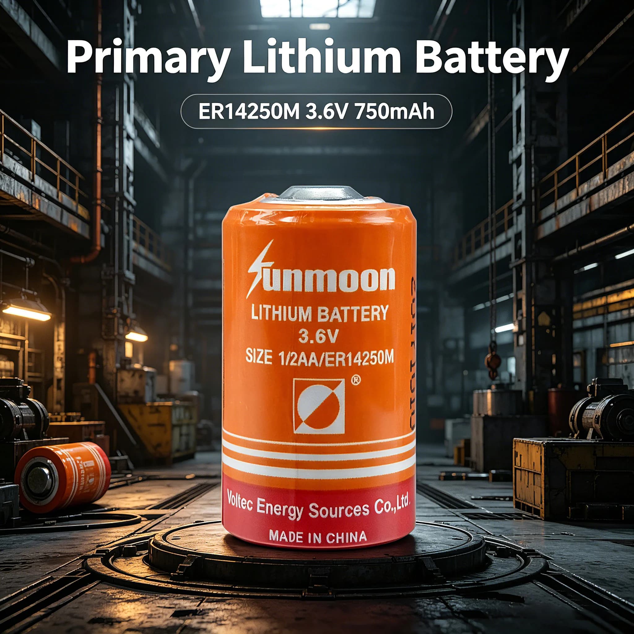 Batteria al litio SUNMOON ER14250M 3.6V 750mAh per rilevatore di fumo, regolatore di temperatura per insulina, rilevatore di gas