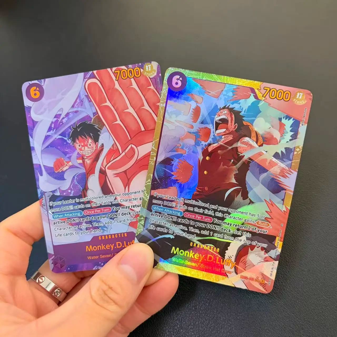 2 Pezzi di Flash Card Fai-da-Te in Inglese, Il Miglior Set Completo PRB-02 EB02-061 SEC Monkey D. Luffy OPCG Gioco di Carte Collezionabili Giocattoli Regalo