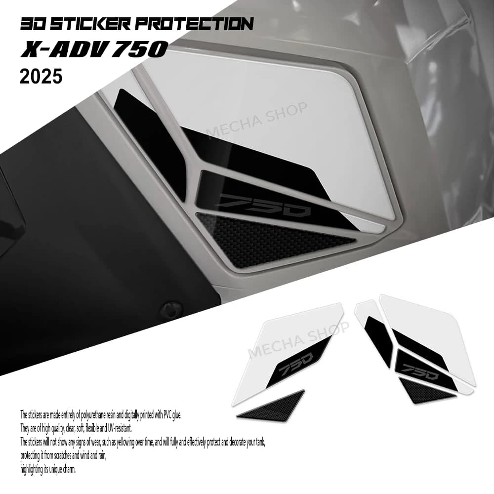Per X-ADV 750 XADV 750 2025- Scatola di immagazzinaggio Adesivo Pad laterale Adesivo 3D Accessori moto Kit decalcomania