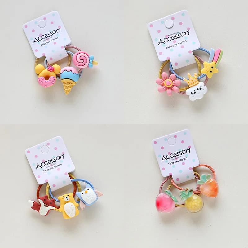 3PCS New Cute Clouds Rainbows Princess Cartoon Headwear bambini fasce elastiche per capelli bambini Tie Girls accessori copricapo per bambini