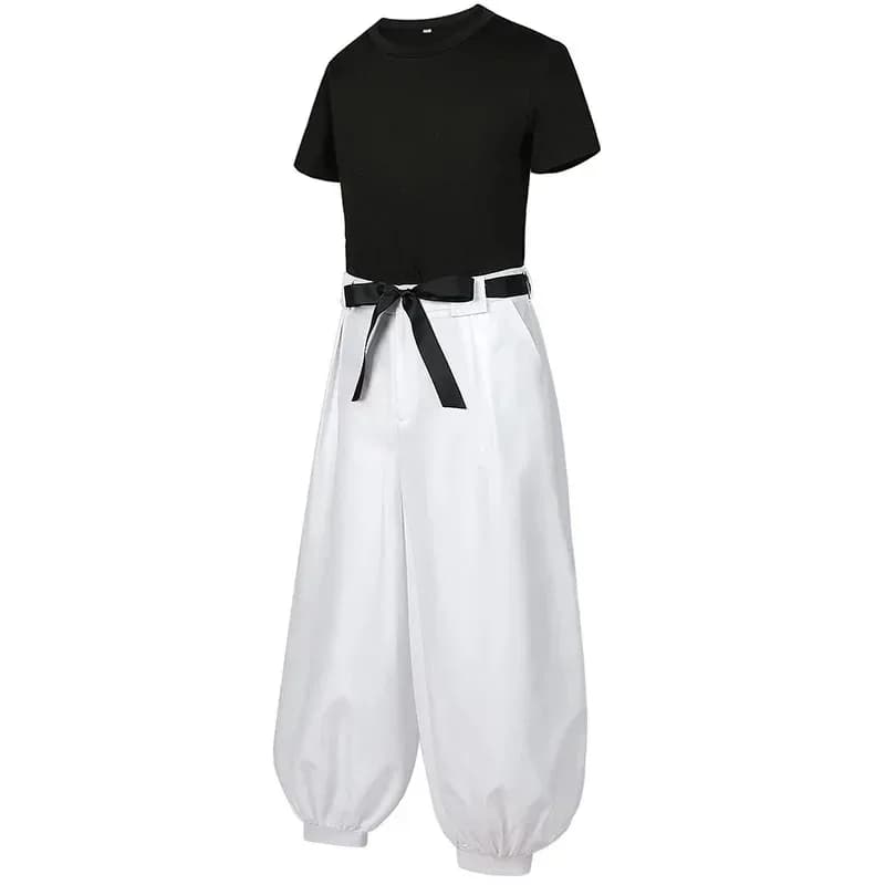 Jujutsu JJK Manga Anime Fushiguro Toji Satoru Gojo Costume Cosplay Parrucca T-shirt Pantaloni Rose Net Halloween Christmasx;8's,6;