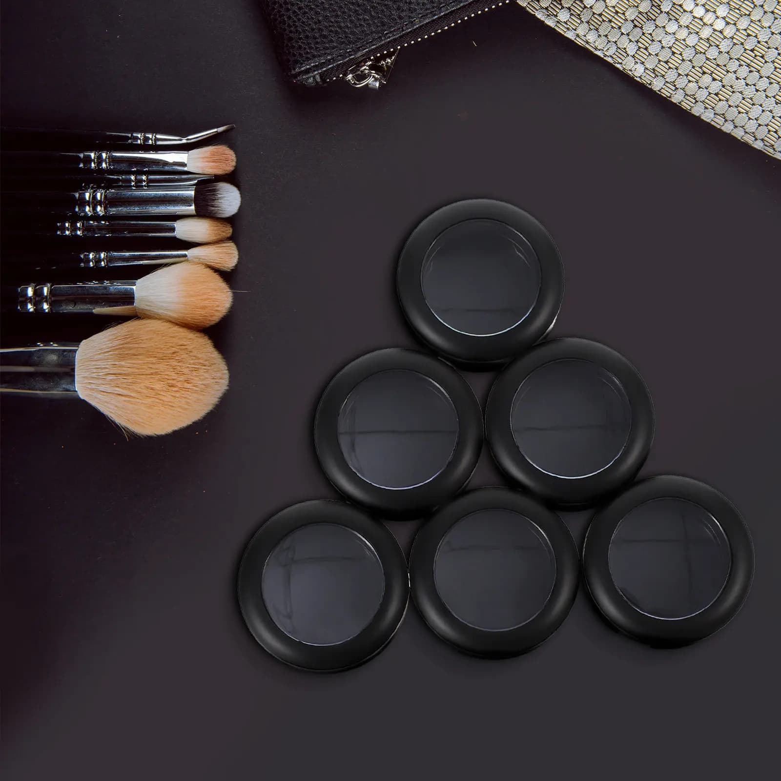 Confezione da 6 Contenitori Trasparenti Sigillati per Ombretto, Organizer Portatile Compatto per Blush, Forniture Fai-da-te per il Trucco