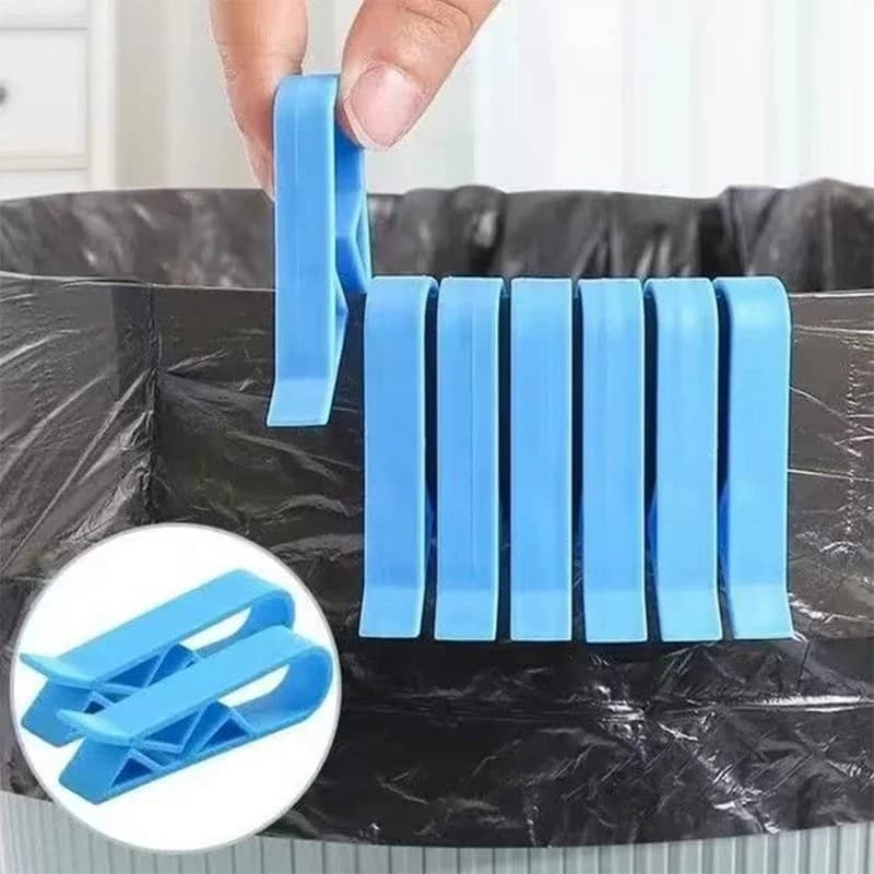 Set di 4 Clip di Fissaggio per Cestini, Morsetti di Sicurezza per Bidoni della Spazzatura per Cucina e Bagno, Organizzatori e Supporti per Contenitori Domestici