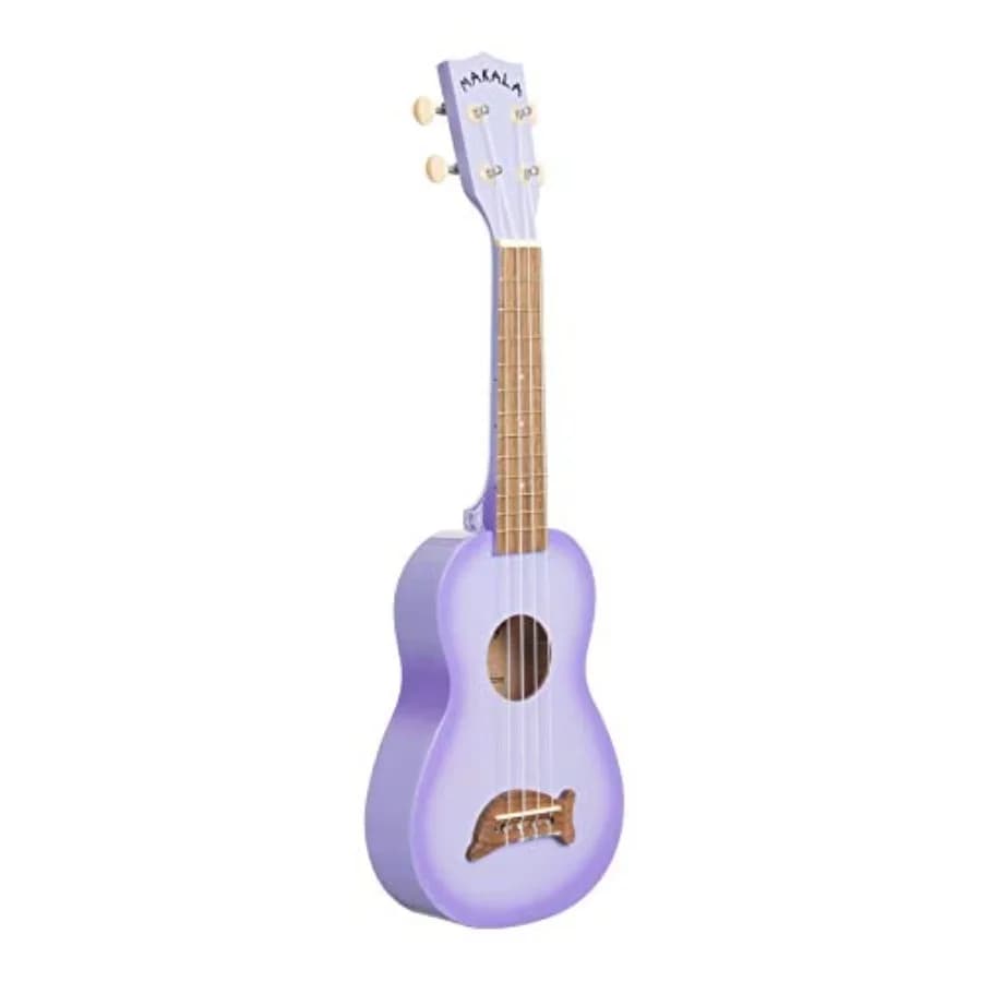 Soprano ukulele for beginners and performers, solid mahogany body with purple burst finish, rich warm tone and responsive playa