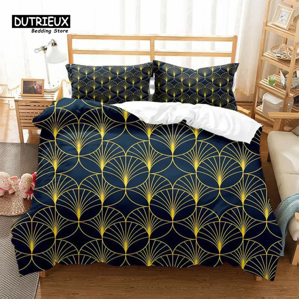 Set biancheria da letto a squame di pesce Set copripiumino con motivo geometrico Copripiumino in microfibra Singolo Doppio King Queen Size per bambini Adolescenti