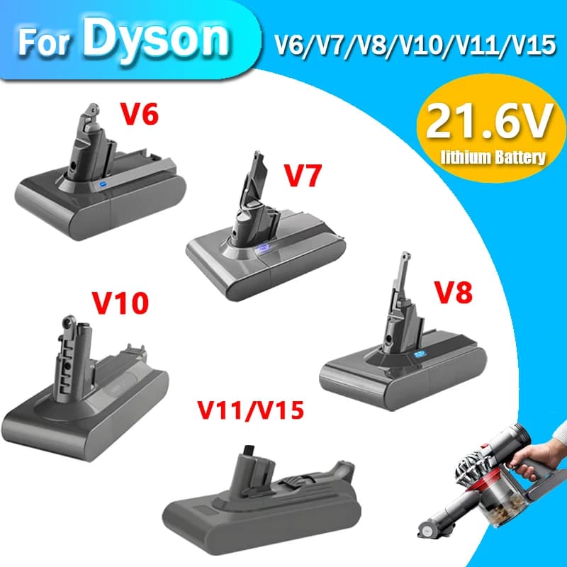 21.6V High Quality Lithium Ion Rechargeable Battery for Dyson V8, Absolute V8 Animal SV10 series, Vacuum Cleaner 25.2V V11 V15