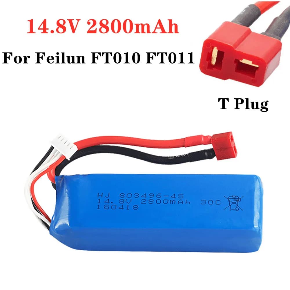Batteria lipo ad alta potenza 14.8V 2800mAh 4S batteria per Feilun FT010 FT011 T spina 30c per RC boat RC elicottero Quadcopter parti
