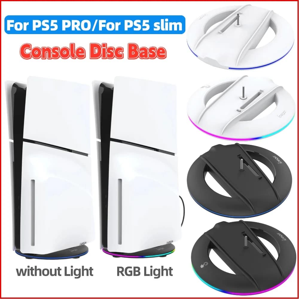 Staffa per console stabile con base da gioco con supporto verticale RGB per console PS5 Slim per accessori di gioco PS5 Slim Disc/versione digitale