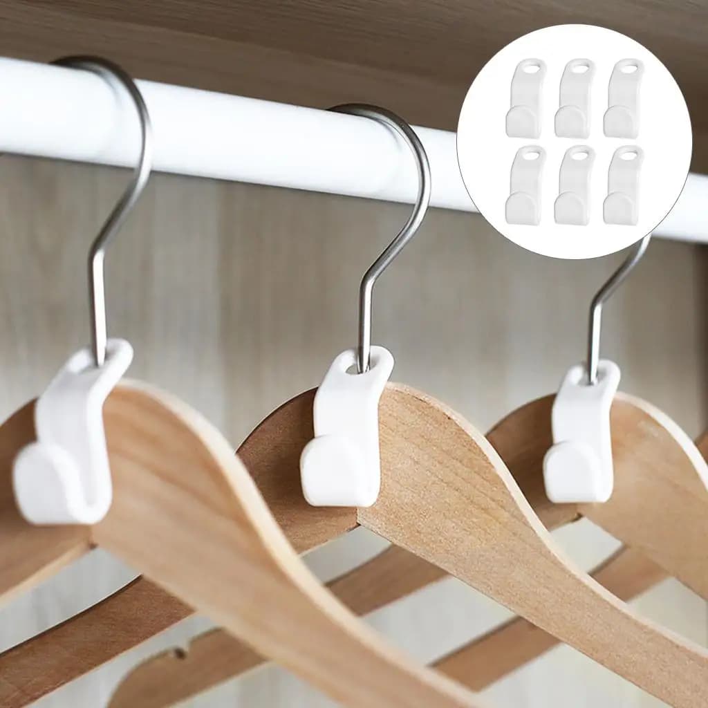 Pack of 6 durable connectors for coat hangers, waterfall coat hangers hooks, fixing clip to save chest