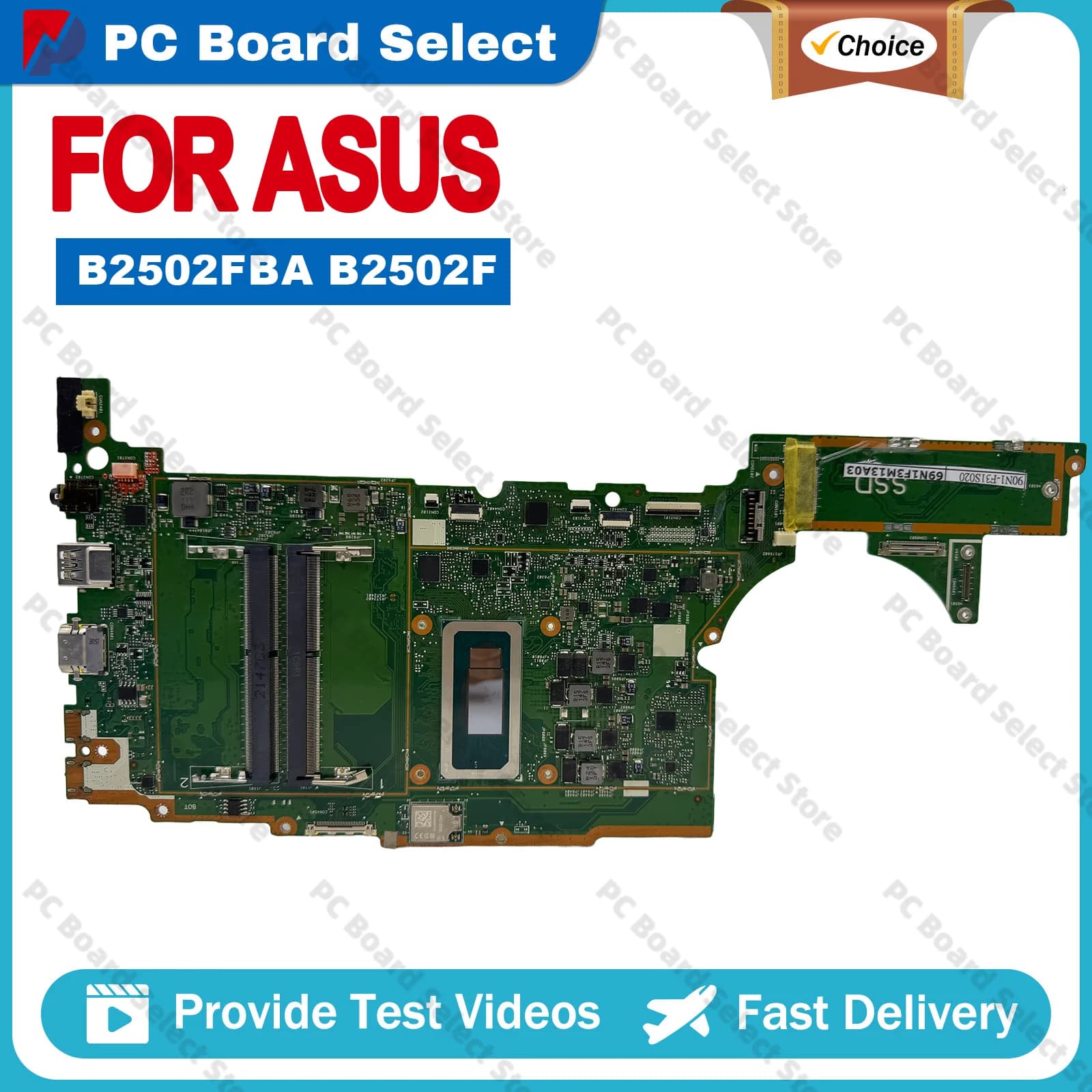 B2502FBA Mainboard For ASUS ExpertBook B2 Flip B2502FBA B2502F Laptop Motherboard I5-1250P I7-1270P cpu 100% Tested OK