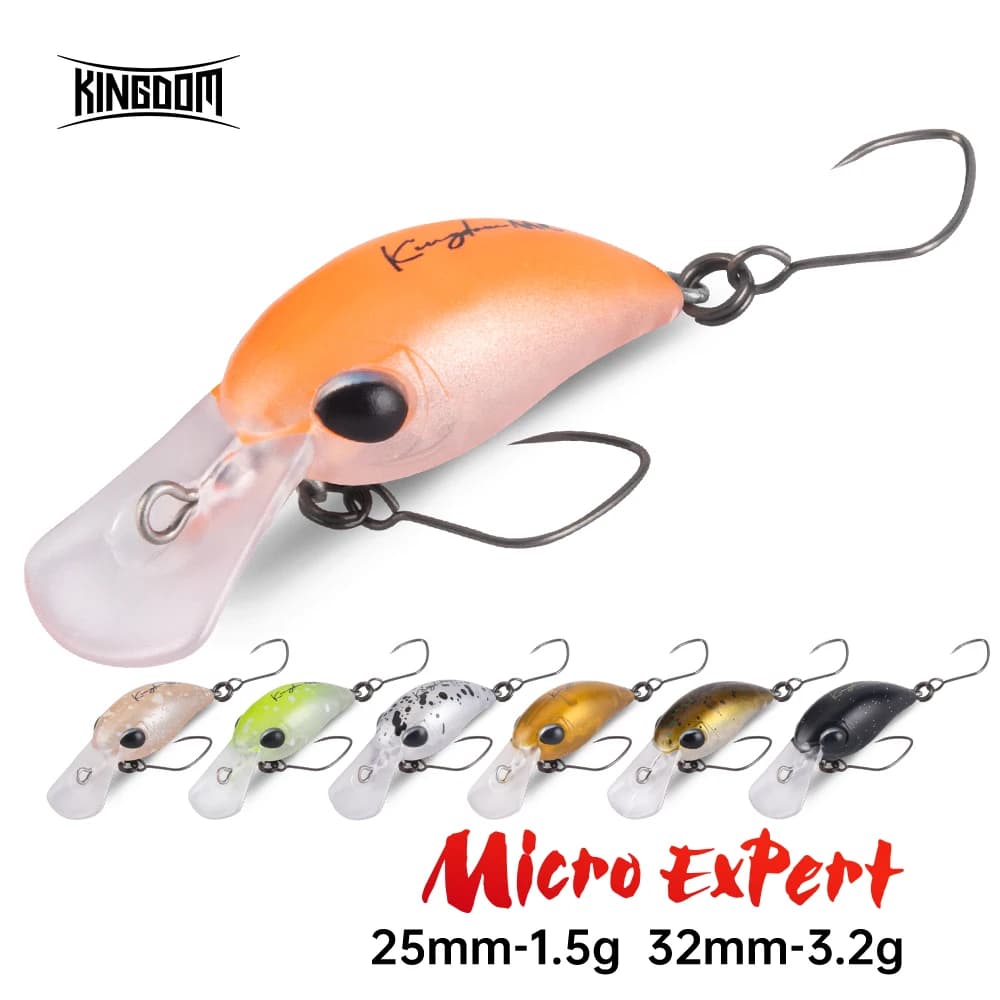Kingdom Fishing Lure Micro Expert Minnow 1.5g 3.2g 25mm 32mm Topwater Artificiale Duro Crankbait Wobblers Pesce Persico Trota Esche