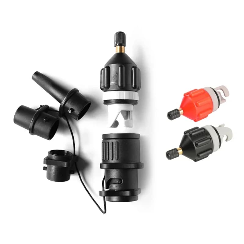 Kit adattatore valvola aria per SUP, pompa gonfiabile, adattatore per kayak, connettore valvola aria per barche a remi, kit combinato nero/arancione