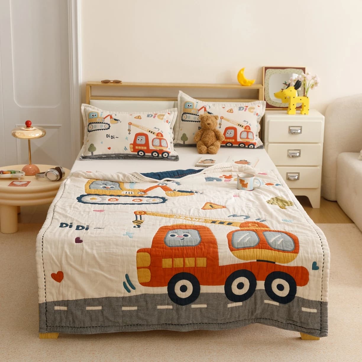 Coperta per Bambini in Cotone 120*150cm, Trapunta Primaverile ed Estiva, Coperta Avvolgente con Cartoni Animati, Copriletto per Bambini, Regalo per Bambini