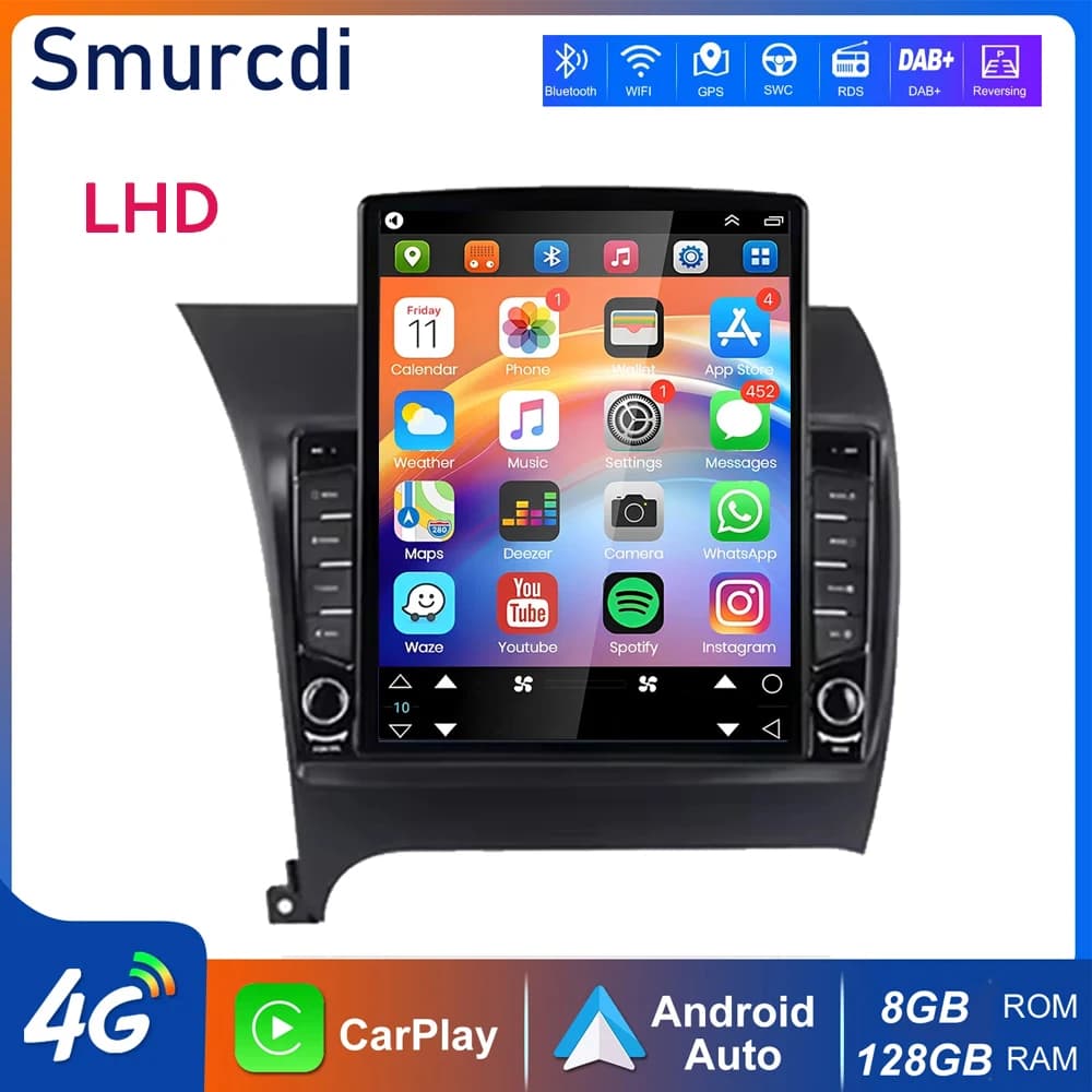 Autoradio Android 16 da 9.7'' con Carplay per Kia Cerato 3 K3 Forte 2013-2018 LHD, Lettore Multimediale con Navigazione GPS