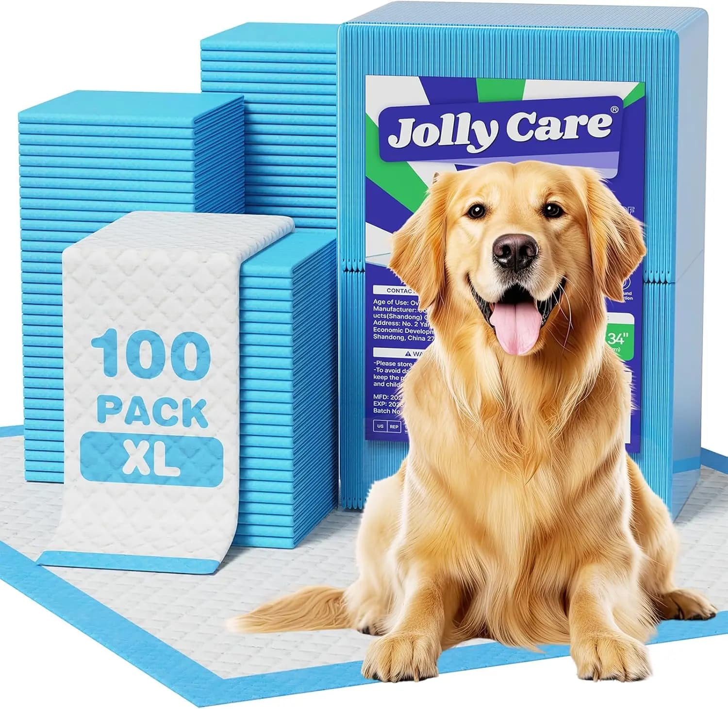 Tappetini igienici extra large per cani 28" x 34"-100 pezzi, super assorbenti, ad asciugatura rapida, a prova di perdite, per l'addestramento alle toilette degli animali domestici
