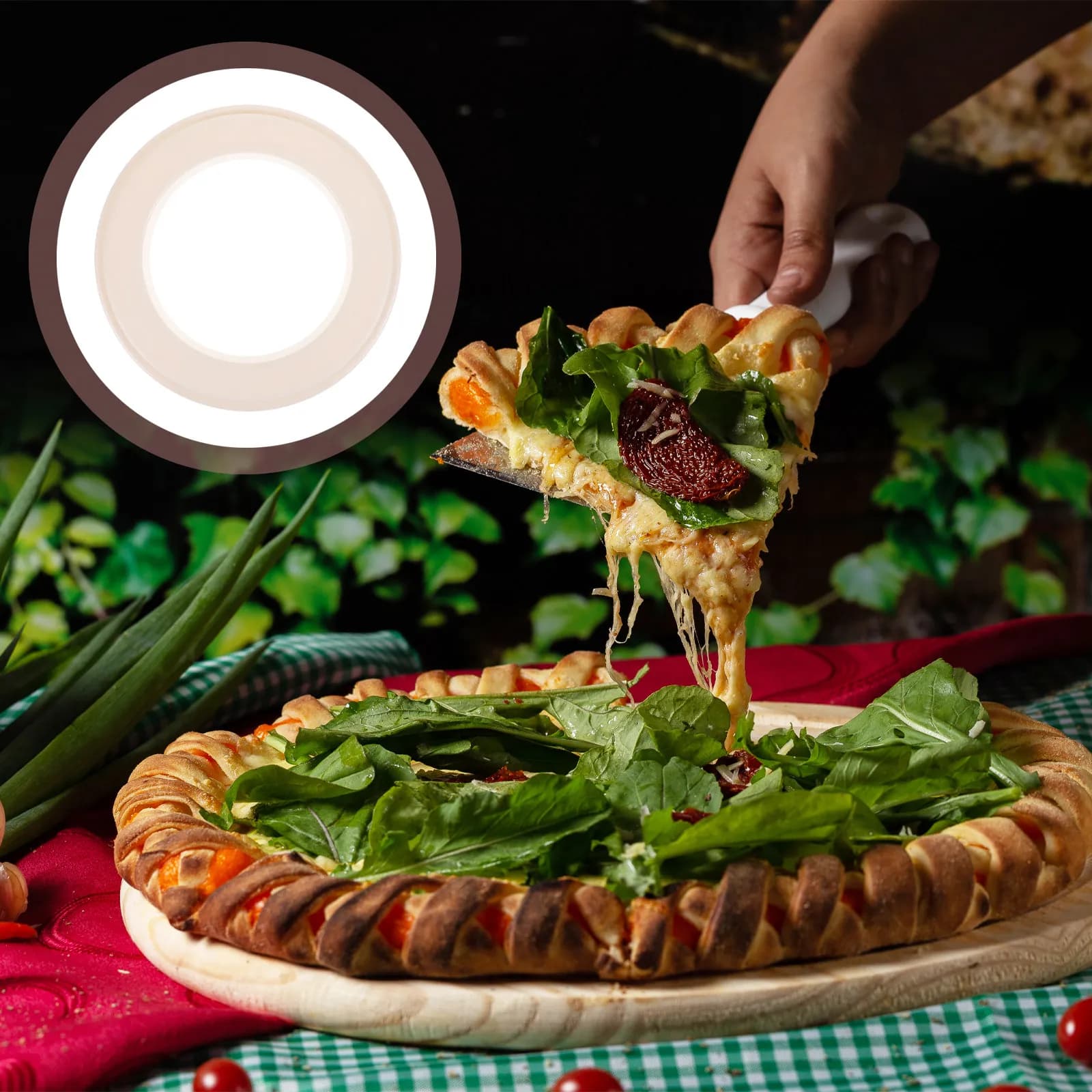 Anello per Salse Pizza in Plastica, 1 Pezzo, Strumento Professionale per Cucina, Teglia Rotonda da 6 Pollici per Pizza Fai-da-Te, Accessorio per Cucinare