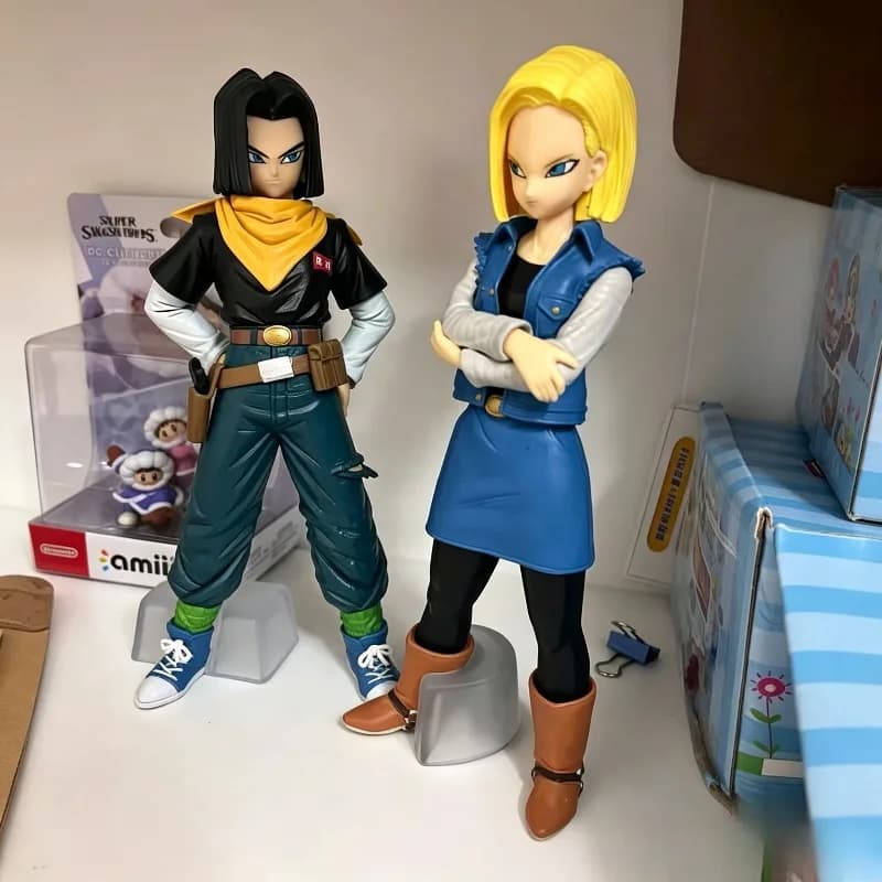 Dragon Ball Super Android 17 Android 18 Action Figure Modellino da Collezione Anime Regalo