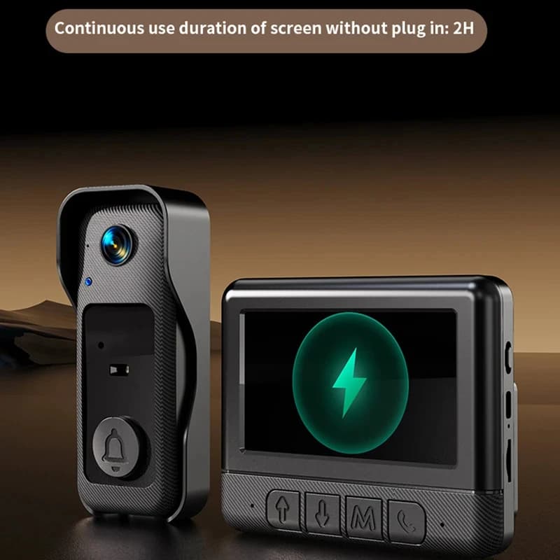 Videocitofono da 4,3'' 2.4G 130 ° Videocitofono con Telecamera di Sicurezza, Visione Notturna IR, Campanello Wireless per la Sicurezza Domestica