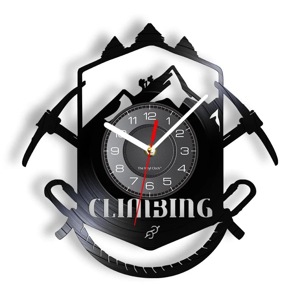 Climbing Vinyl Record Wall Clock Rock Climbing Modern Design Extreme Sports Home Decor Mountaineering Wall Watch Climbers Gift