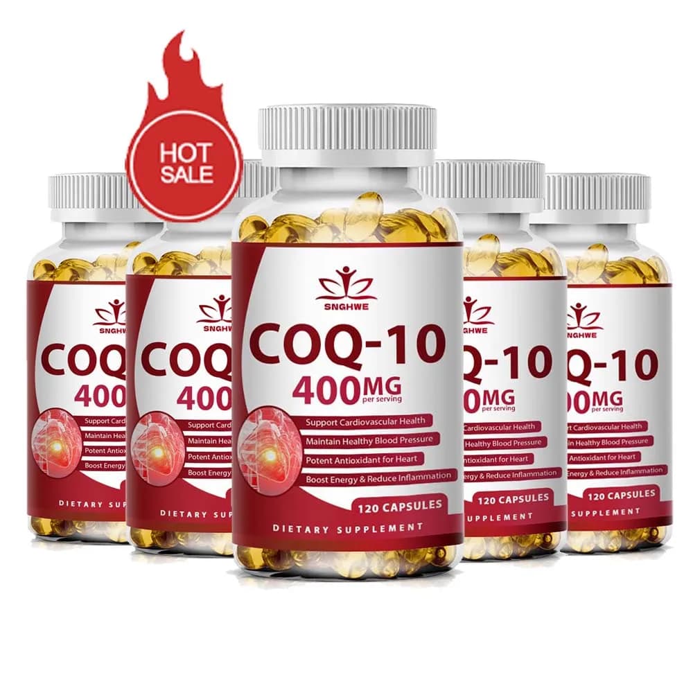 120 400 mg organic coenzyme capsules for cardiovascular and heart health, energy vitamins, beauty and health