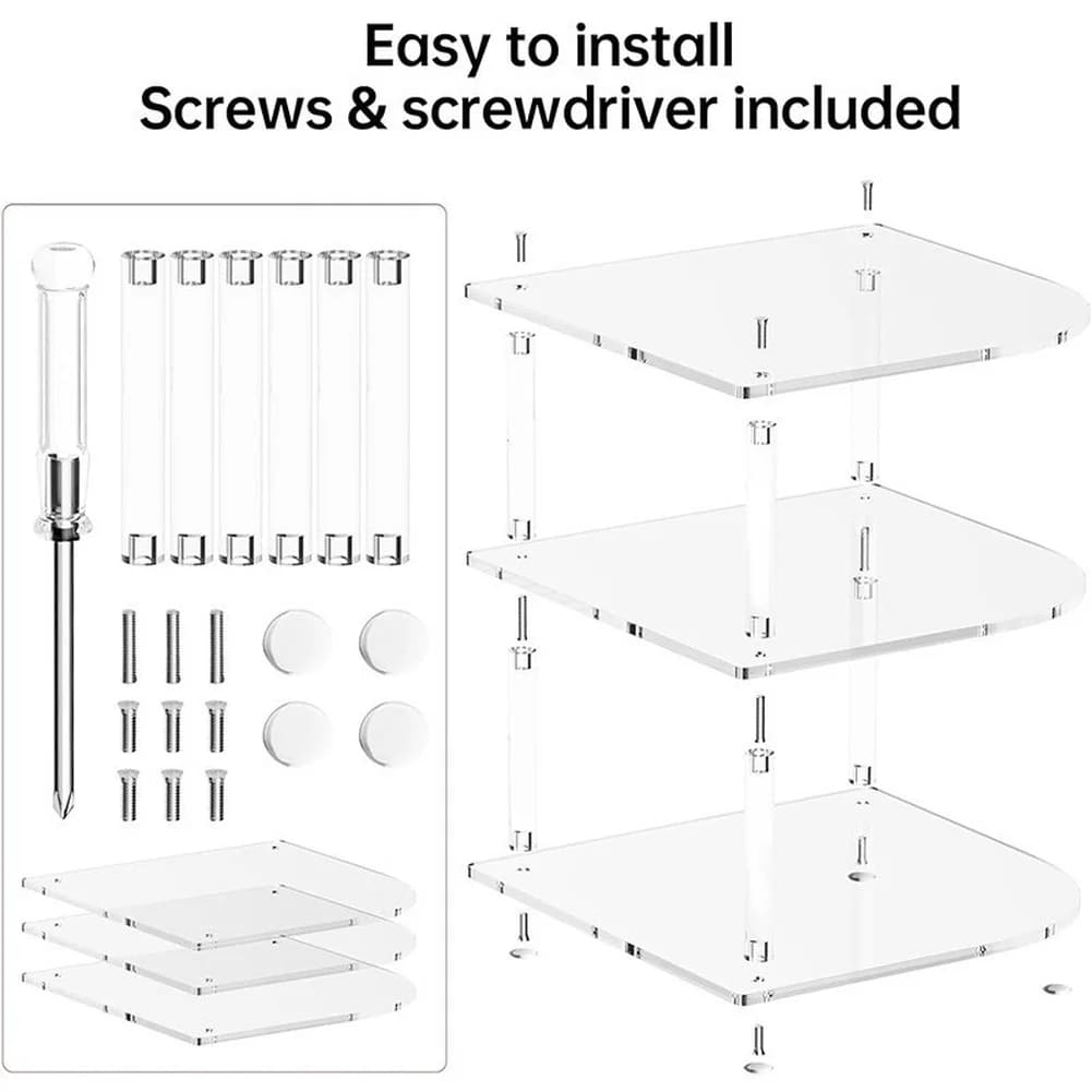 Scaffale da Scrivania a 3 Livelli in Acrilico Trasparente per Cucina, Bagno, Ufficio, Organizzatore Stile Nordico
