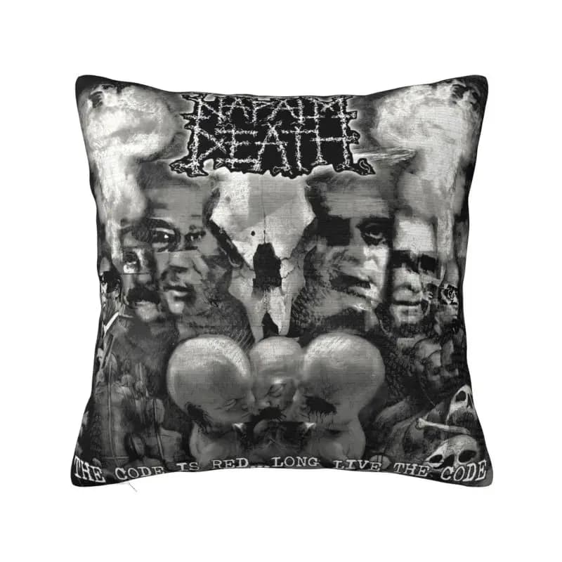 Custom Black Heavy Metal Band Napalm Death Grindcore Cushion Covers 45x45cm Soft Throw Pillow Case for Sofa Square Pillowcase