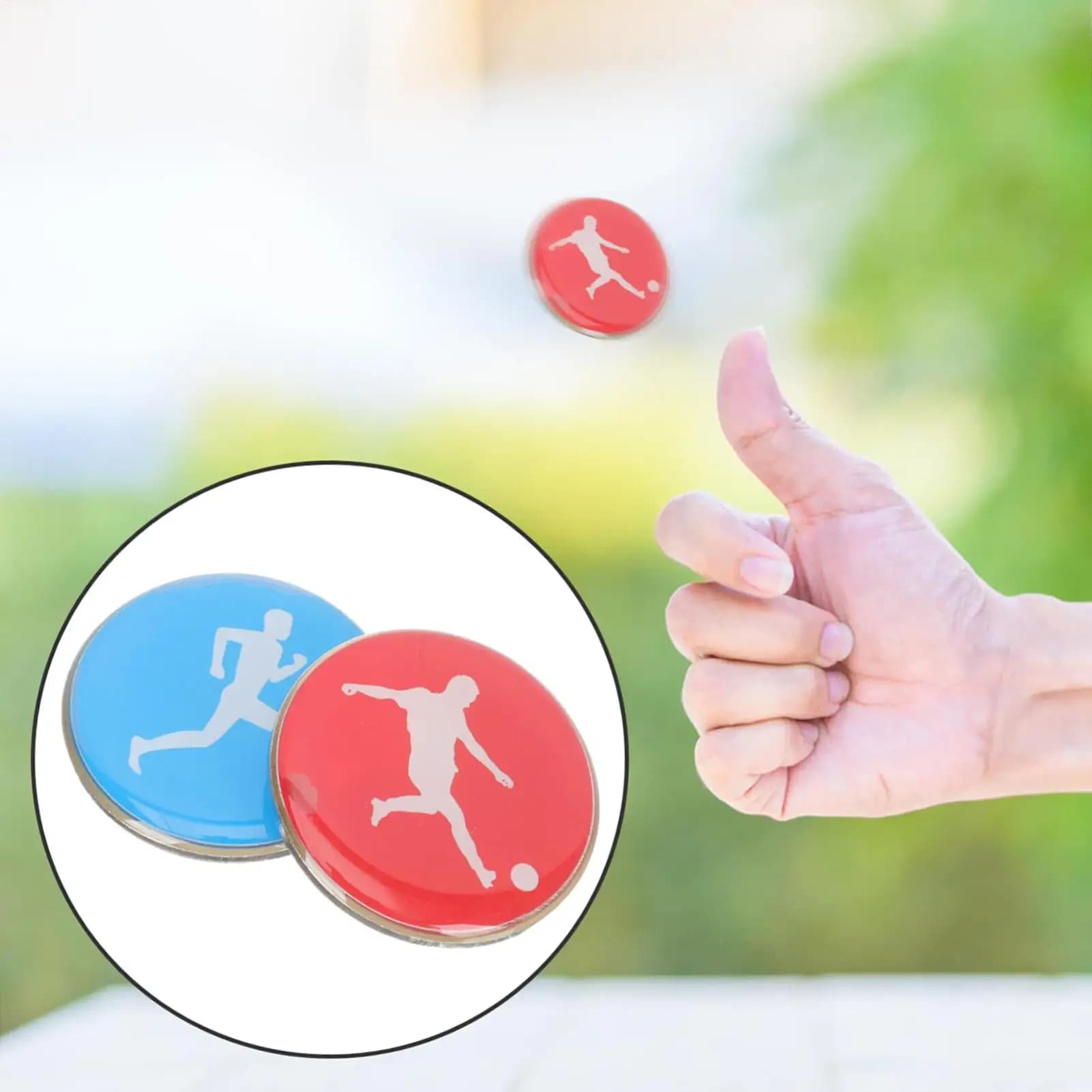 Referee Side Toss Coin Double Face Sports Football Pattern Soccer Volleyball Flip- Coin Souvenirs Gift For Kids Adults