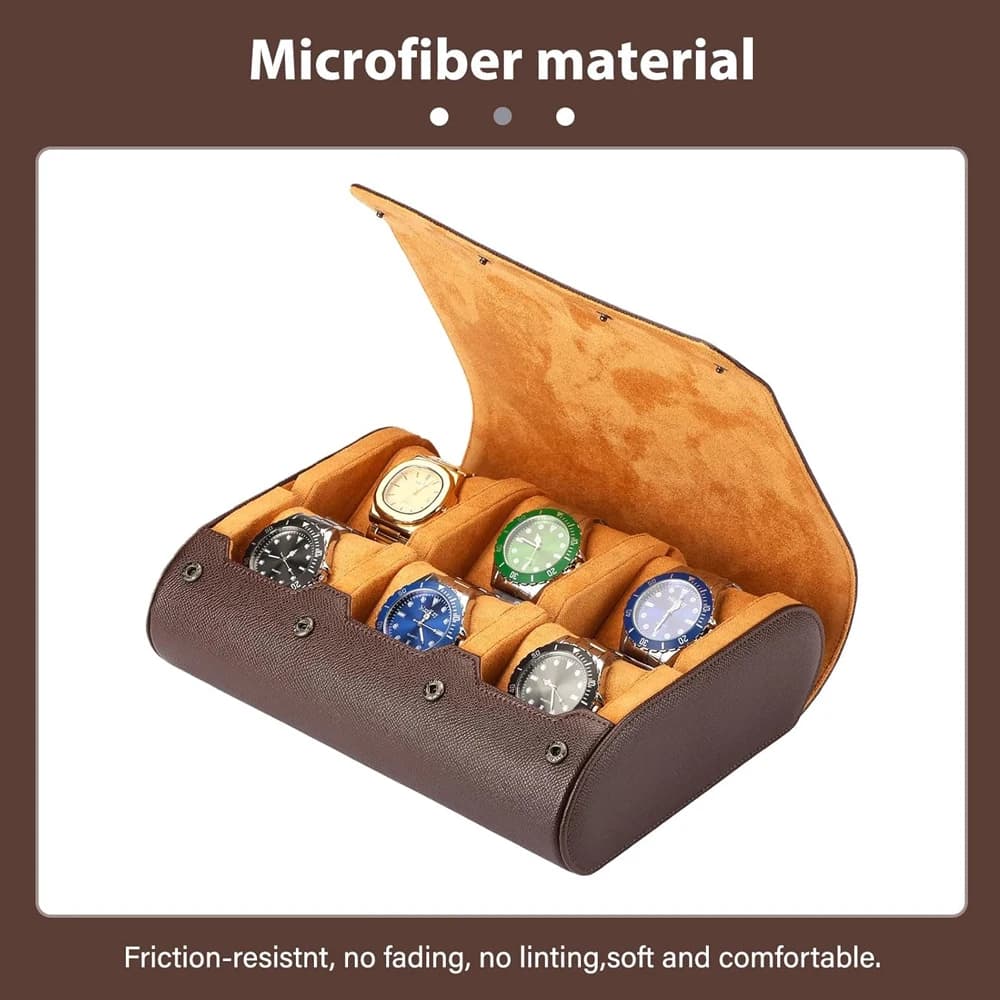 6 travel cases for men's watches, roll watches, 6 slots, multifunctional travel box for watches, Christmas gift for women