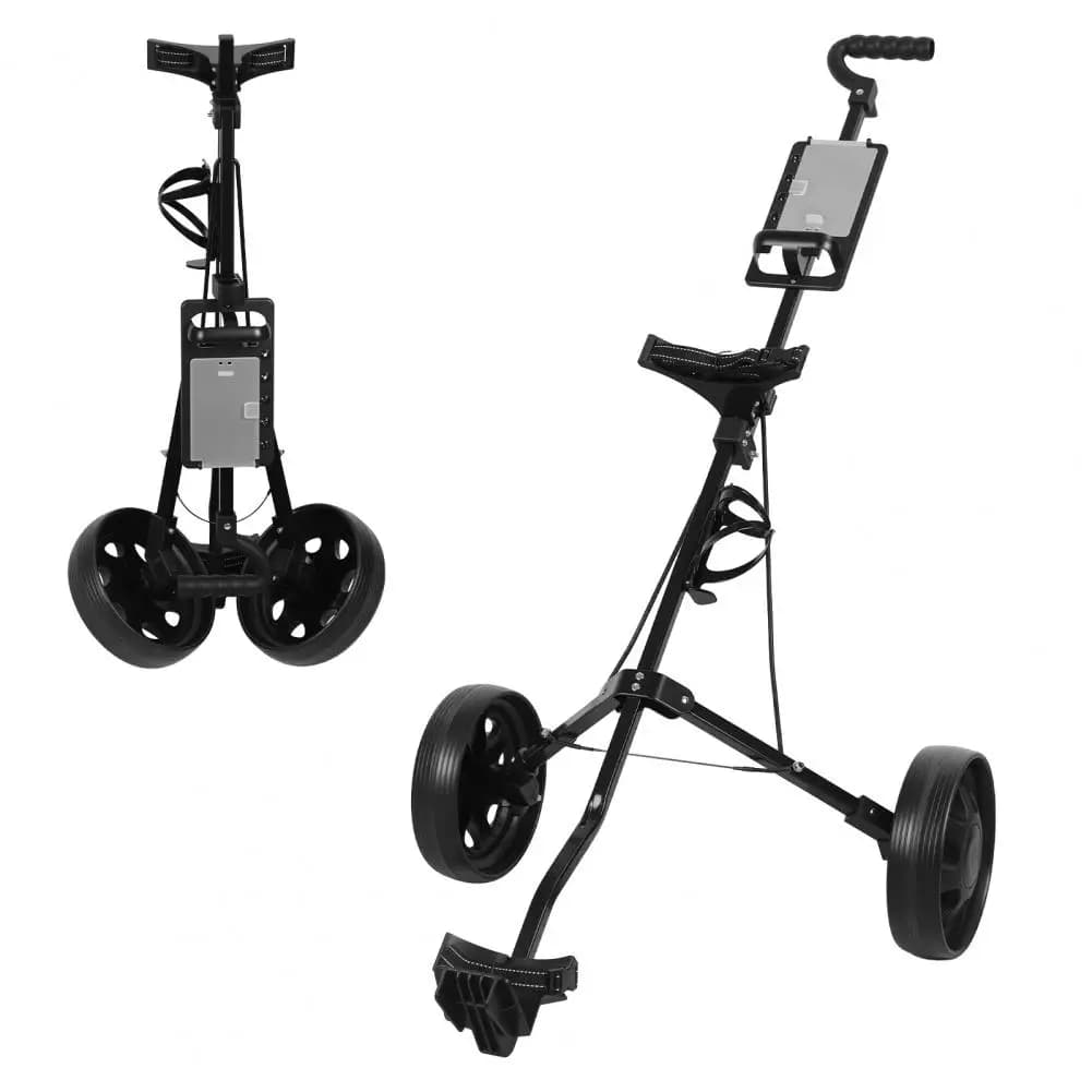 Carrello da Golf a 2 Ruote Pieghevole con Ruote in PP Resistenti all'Usura, Porta Tee e Tabellone Segnapunti per Golf a Piedi