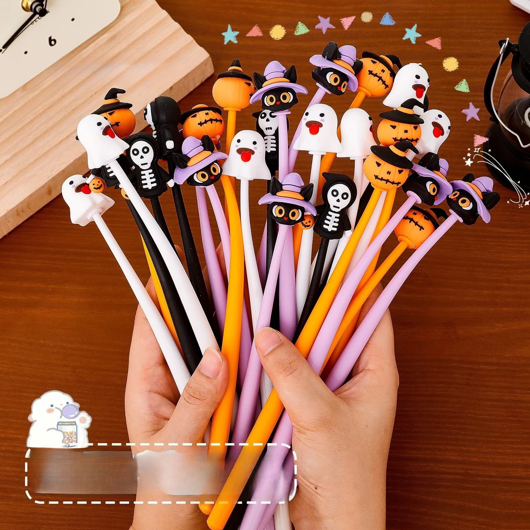 Cartoon Halloween Silicone Shake Gel Pen Studente Divertente Fantasma Pennello Penna per domande Cancelleria di Halloween Piccolo regalo Penne carine