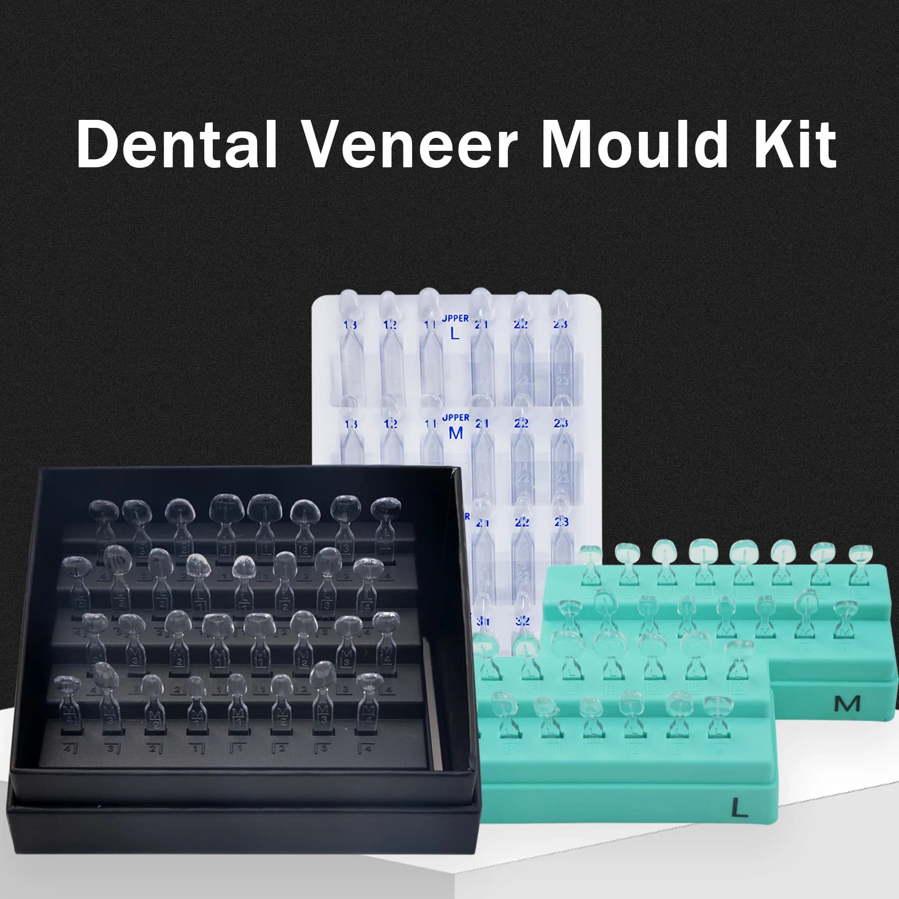 32pcs/Set Dental Veneer Mould Kit Composite Resin Mold Light Cure Autoclave Anterior Front Teeth Mould Teeth Whitening Tools