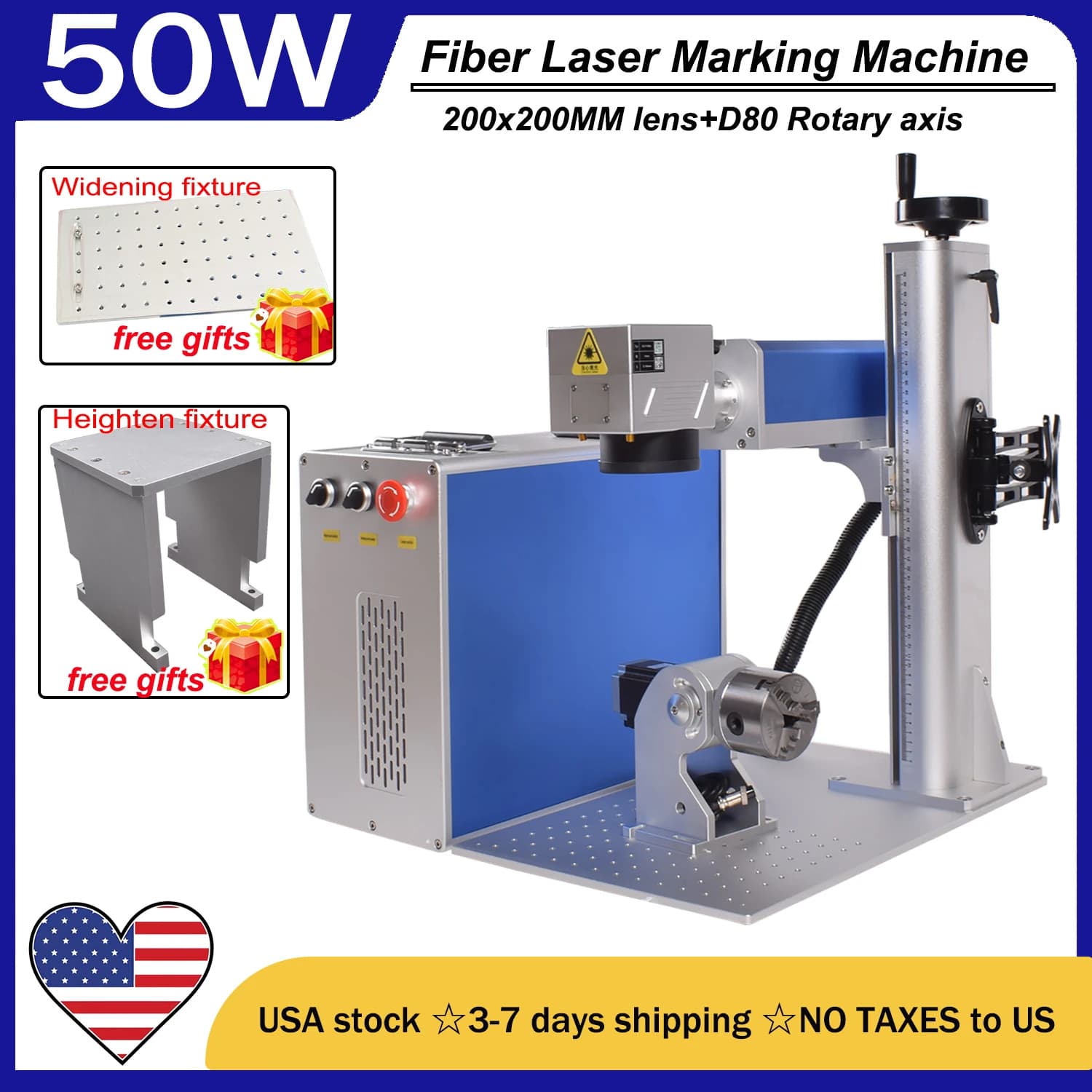 YSSK 50W | Fiber Laser Pen Machine Metal and Stainless Steel engraving system for jewelry, rings, precious metals, American stock
