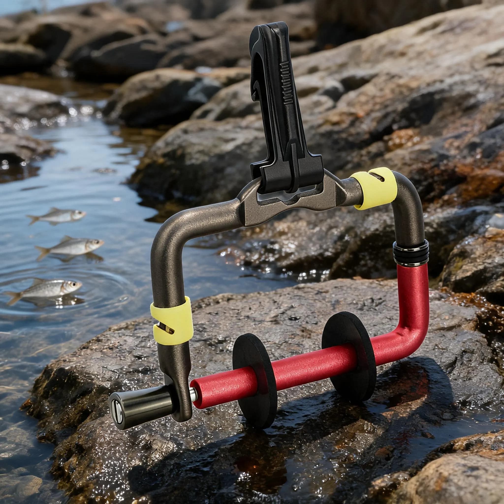 /Aluminum /Portable /Fishing Line Spool Holder Leader Rack With Built-in Snips Anti-spin Rubber Plate For Fly Lure Tackle Storag