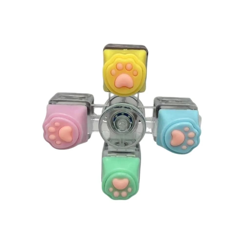 Portachiavi con Tastino a Forma di Zampa di Gatto, Colorato in Silicone, Spinner per Tastiera Meccanica, Ciondolo a Forma di Zampa di Gatto Kawaii