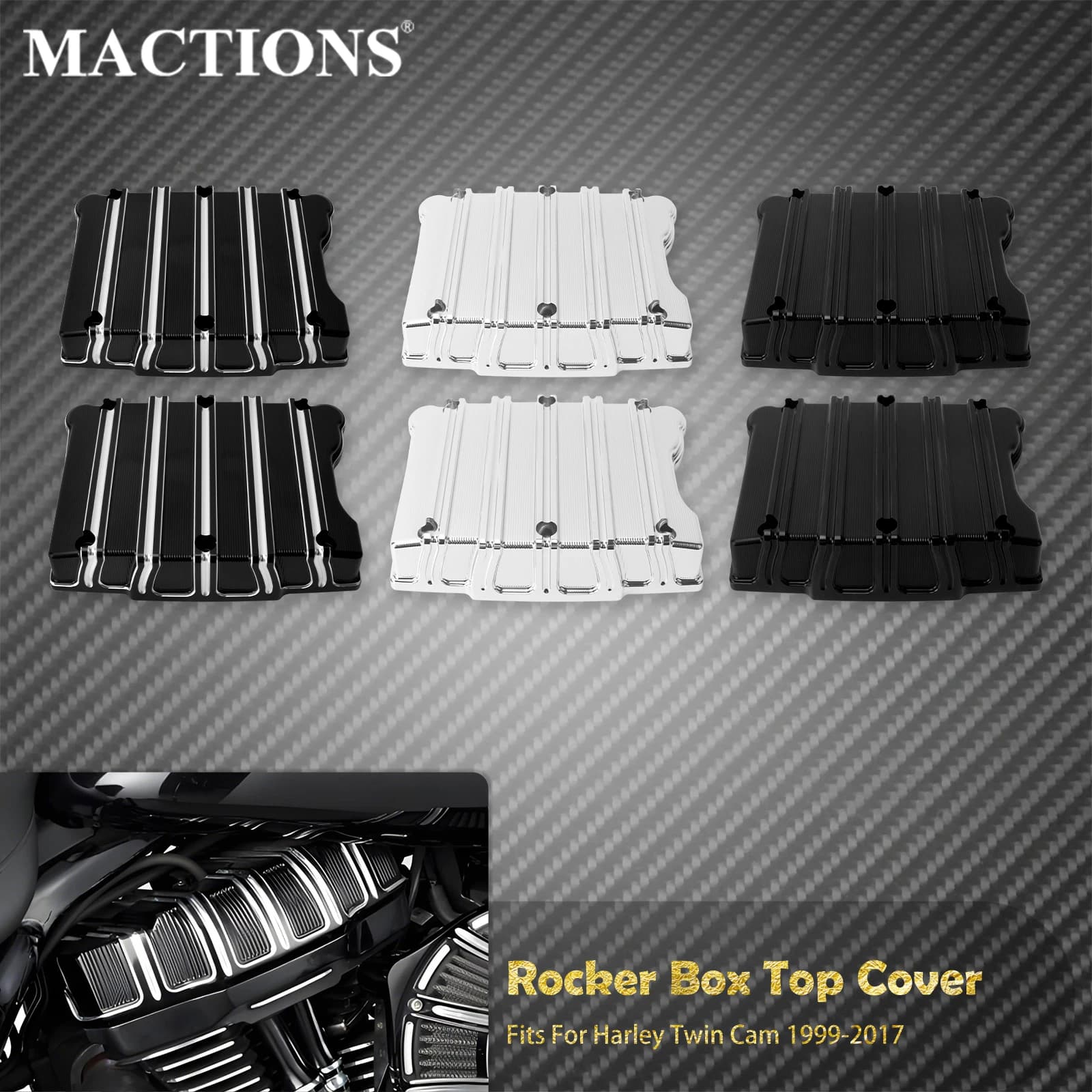 Moto Rocker Box Caso Della Copertura Superiore In Alluminio Per Harley Twin Cam 1999-2017 Tourig Dyna Softail Road King Electra Glide Fat Bob