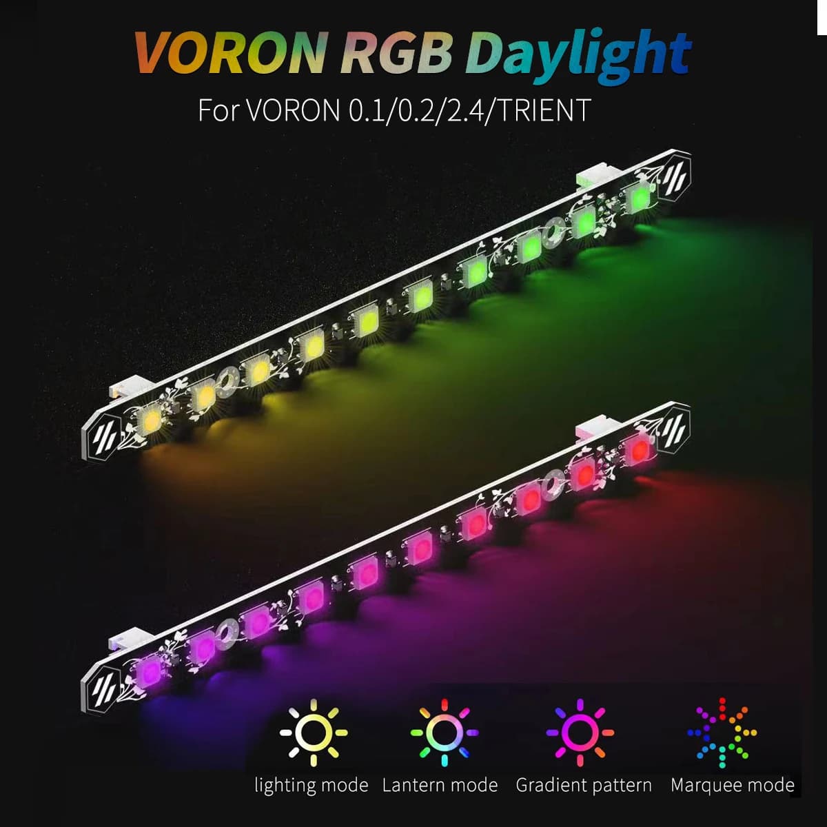 Disco On a Stick Voron 0.1/0.2/2.4 Stampante 3D Kit PCB luce diurna 5V Barra LED RGB per Voron 2.4 Trident 350/300/250 Micron + Barra lampada