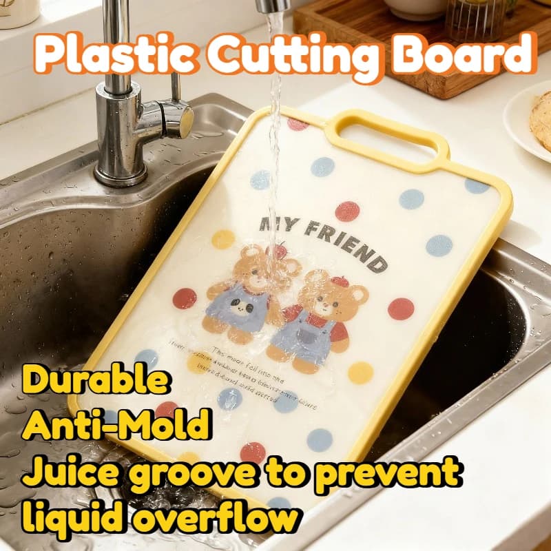 Plastic cutter, cute cartoon style, double-sided, antibacterial, easy to clean, for domestic use.